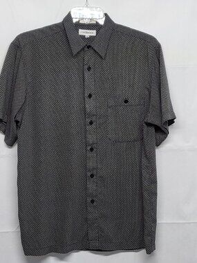 Vintage Chereskin Shirt Button Up Mens Large Short Sleeve Geometric Print Rayon